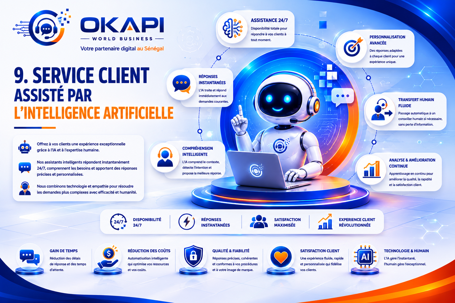 Service Client Assist&eacute; par Intelligence Artificielle